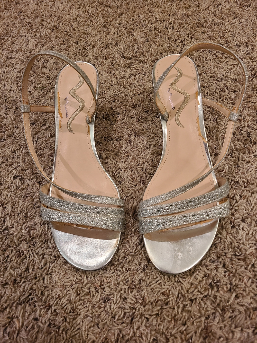 Women's Silver Strappy Heel Size 9.5